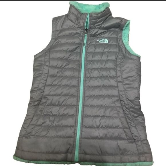 The North Face Girls Reversible Puffer Vest Jacket size L - Picture 1 of 6